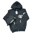 Corteiz Gasolina Black Zip-Up Tracksuit