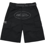 Corteiz Alcatraz Cargo Shorts in Triple Black VIP